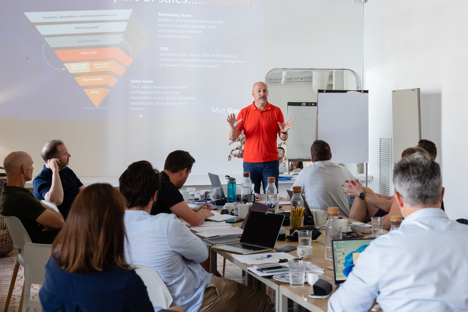 Matt Garman leading a mentoring workshop with business leaders